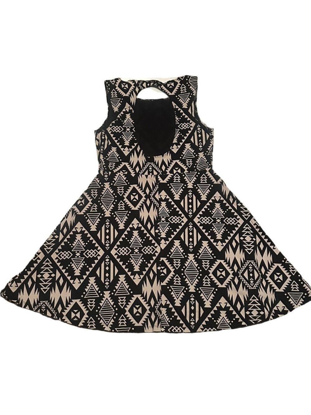 PINK Victoria's Secret Black Tan Geometric Dress Small - Picture 4 of 6